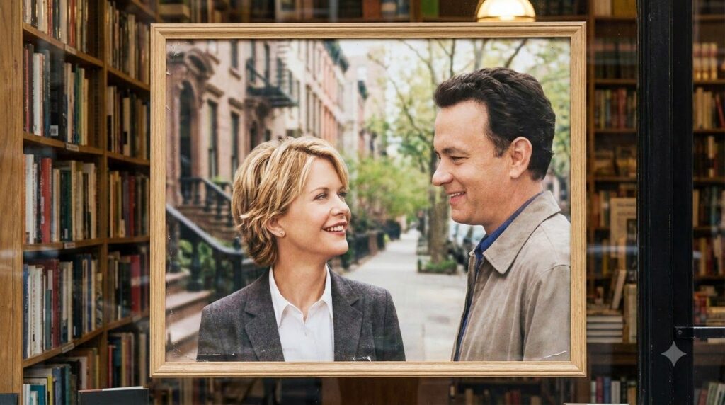 Promotional poster for You ve Got Mail featuring Meg Ryan and Tom Hanks