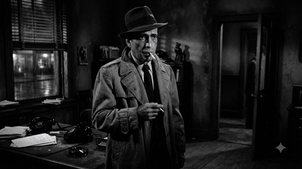 Humphrey Bogart as Sam Spade in The Maltese Falcon