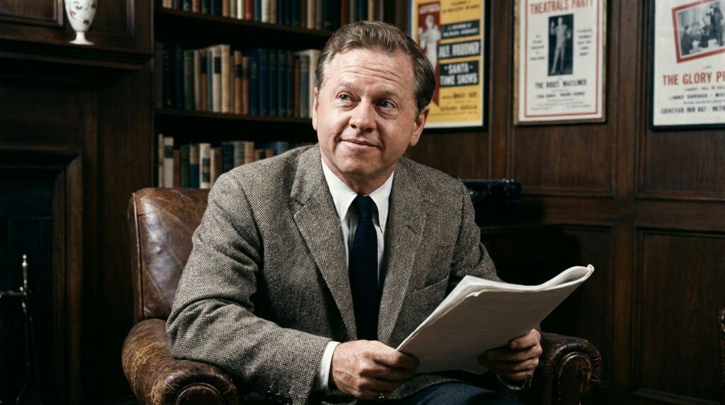 Mickey Rooney in an adult role perhaps from Breakfast at Tiffany s or a later stage performance showing his enduring act