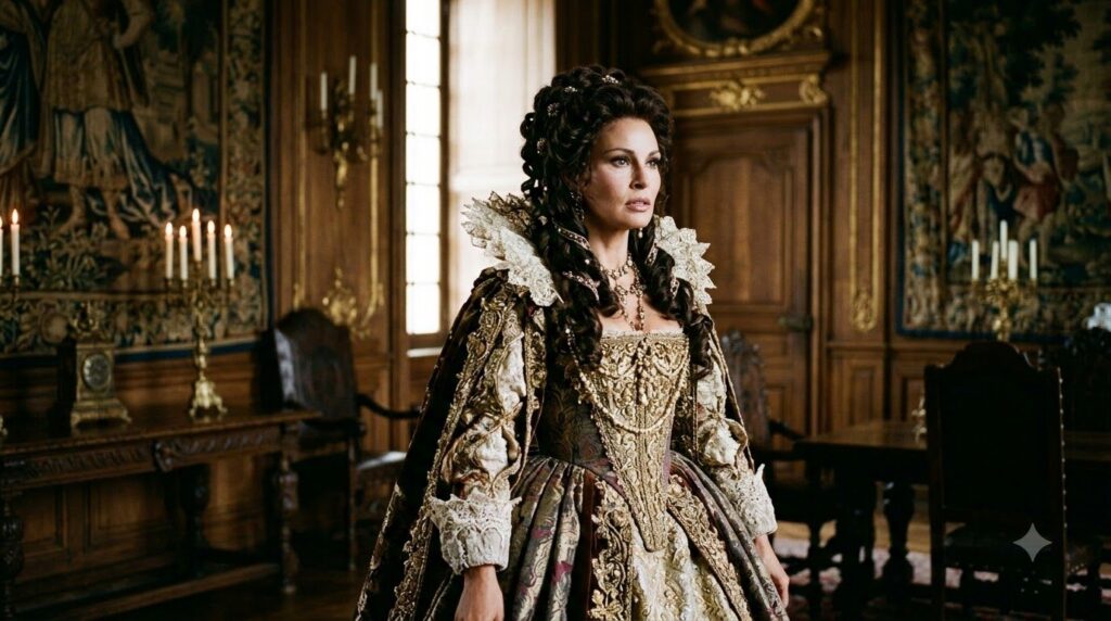 Raquel Welch in a historical costume from The Three Musketeers