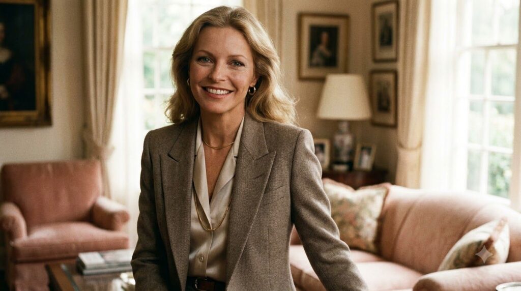 Cheryl Ladd in a classic 1980s publicity photo showcasing her timeless elegance