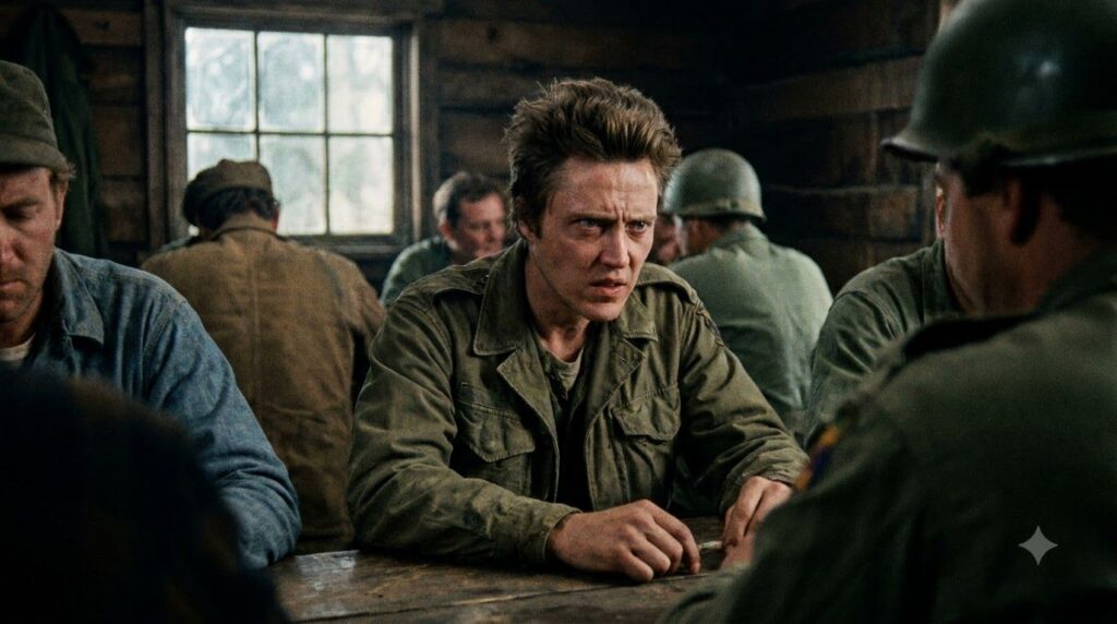 Christopher Walken in a dramatic intense moment from The Deer Hunter