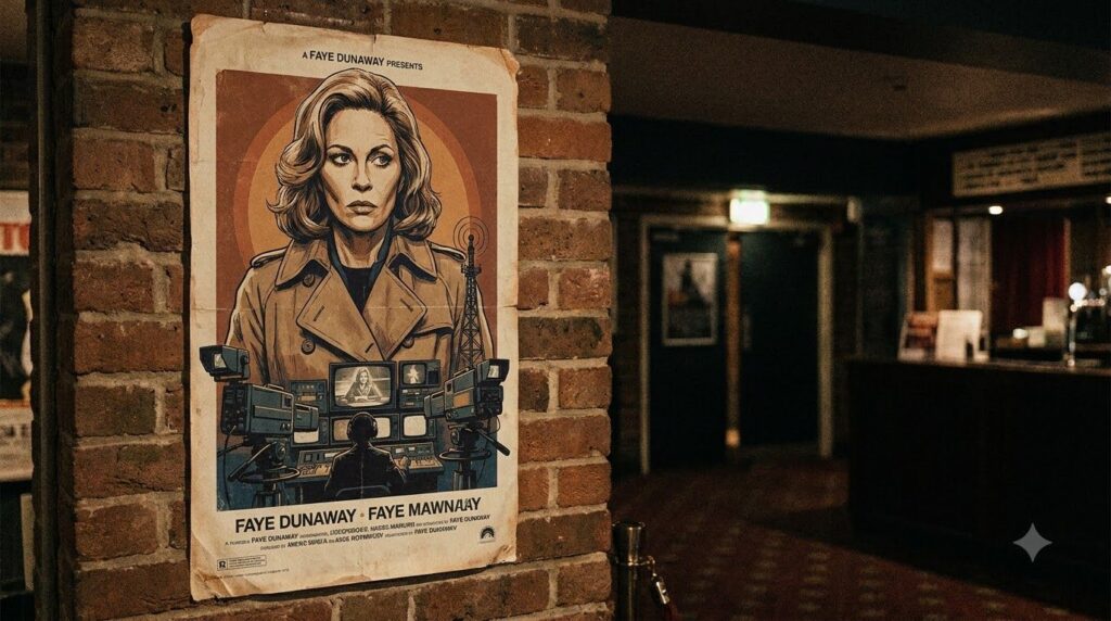 Real movie poster for Network starring Faye Dunaway