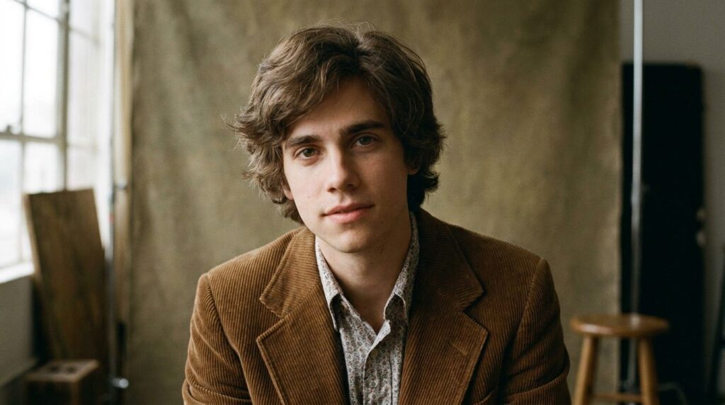 A portrait of a youthful Robby Benson from the 1970s or 80s looking earnest with soft hair