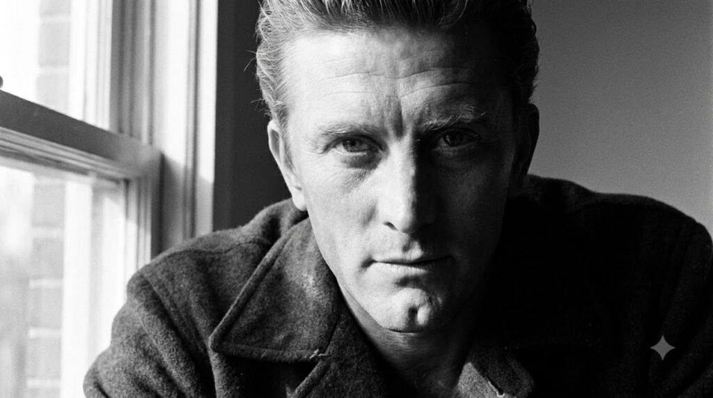 Kirk Douglas in his prime possibly from the 1950s looking intense