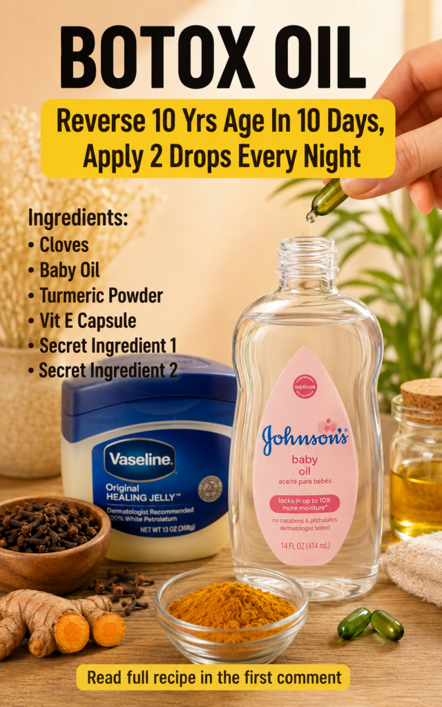 A collection of DIY beauty ingredients arranged on a wooden surface including a hand holding a dropper over a bottle of