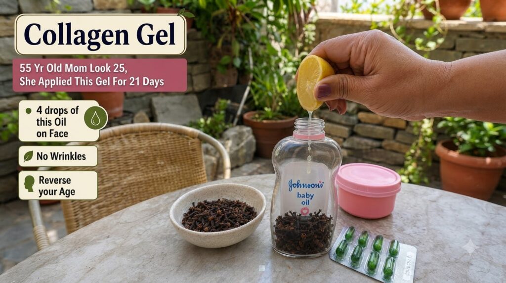 A hand squeezing lemon juice into a small bottle containing cloves and a carrier oil with a bowl of fresh cloves nearby