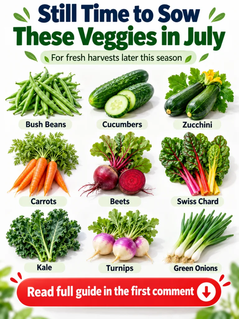 A clean grid layout showcasing nine different vibrantly colored fresh vegetables bush beans cucumbers zucchini carrots b