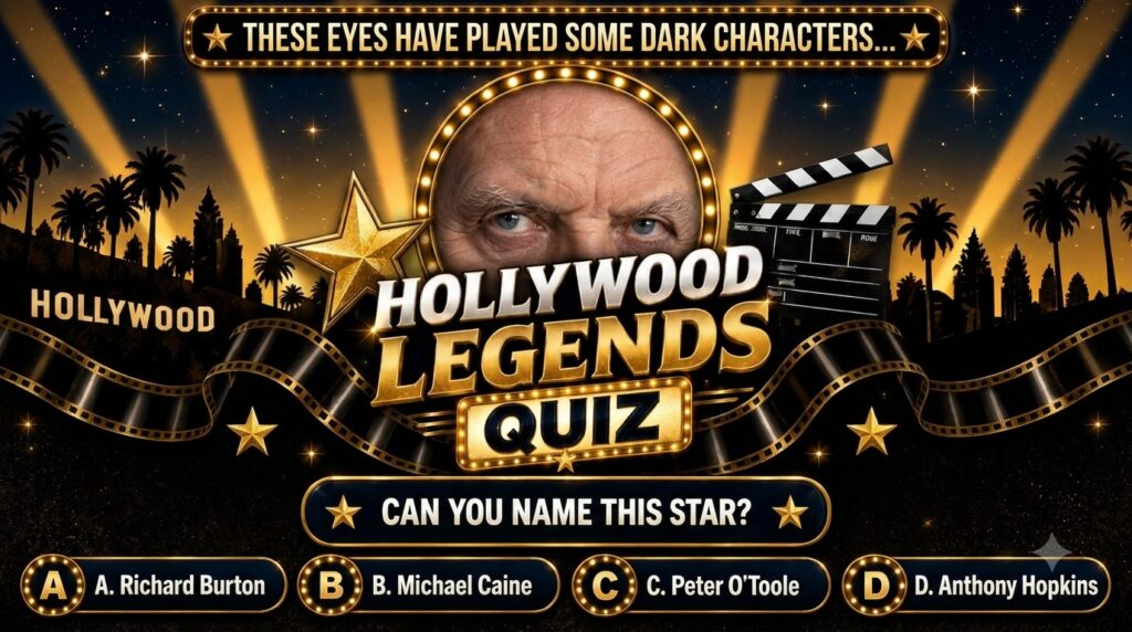 A close-up intense shot of an elderly man s piercing blue eyes and furrowed brow framed by the glow of a circular marque