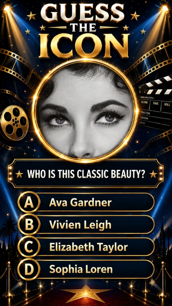 A close-up black and white image of a woman s captivating eyes framed by a golden circle set against a dark blue backgro