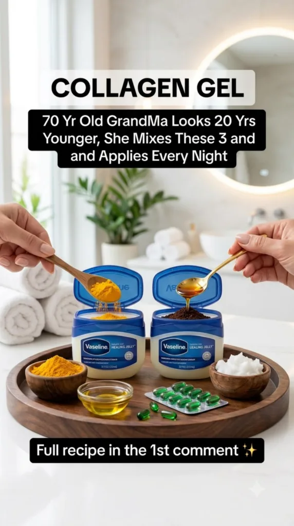 Hands preparing a beauty mixture pouring turmeric into Vaseline and honey into another tub with natural ingredients on a