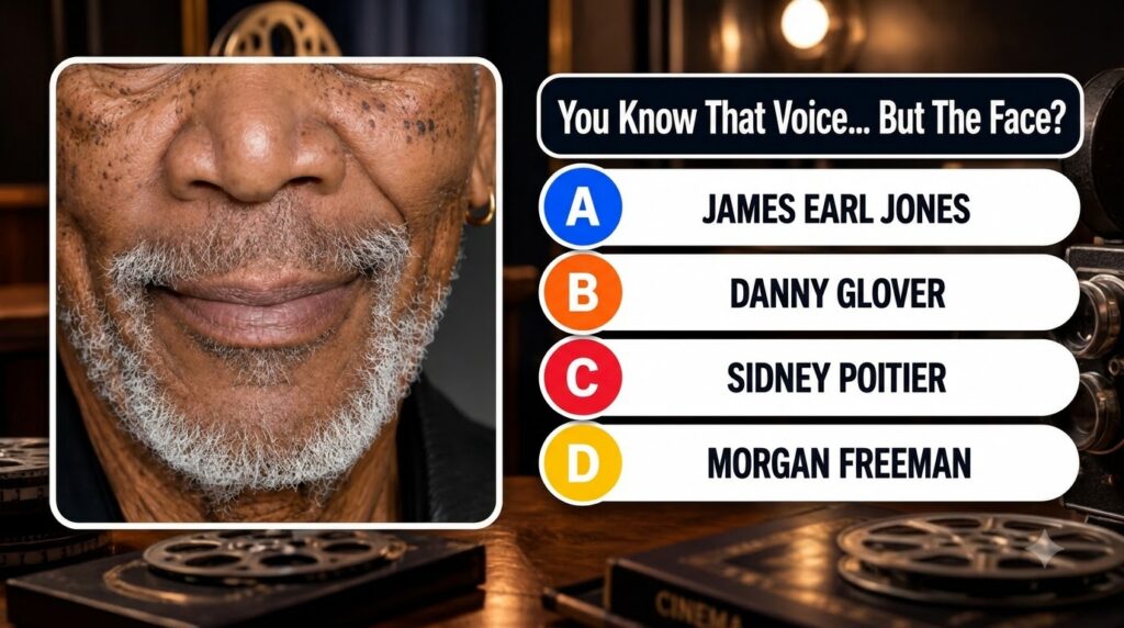 Quiz image featuring a close-up portrait of an older man with a white beard asking You Know That Voice But The Face with