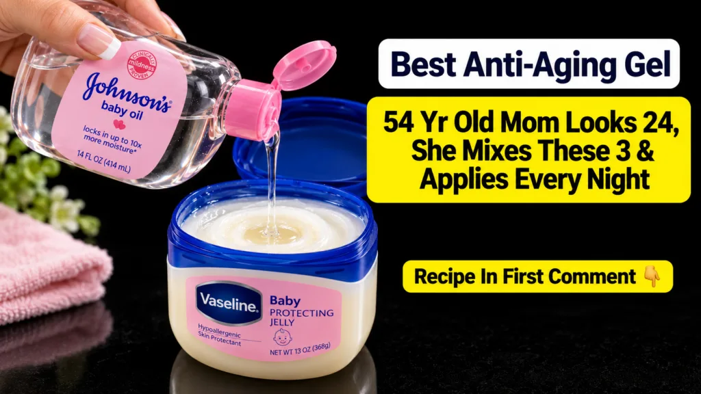 A hand pouring Johnson s baby oil into a tub of Vaseline Baby Protecting Jelly with a focus on the mixing process