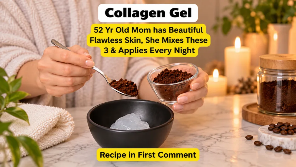 Hands mixing a brown powdered ingredient into a clear viscous gel in a black bowl Another small bowl of brown powder is 