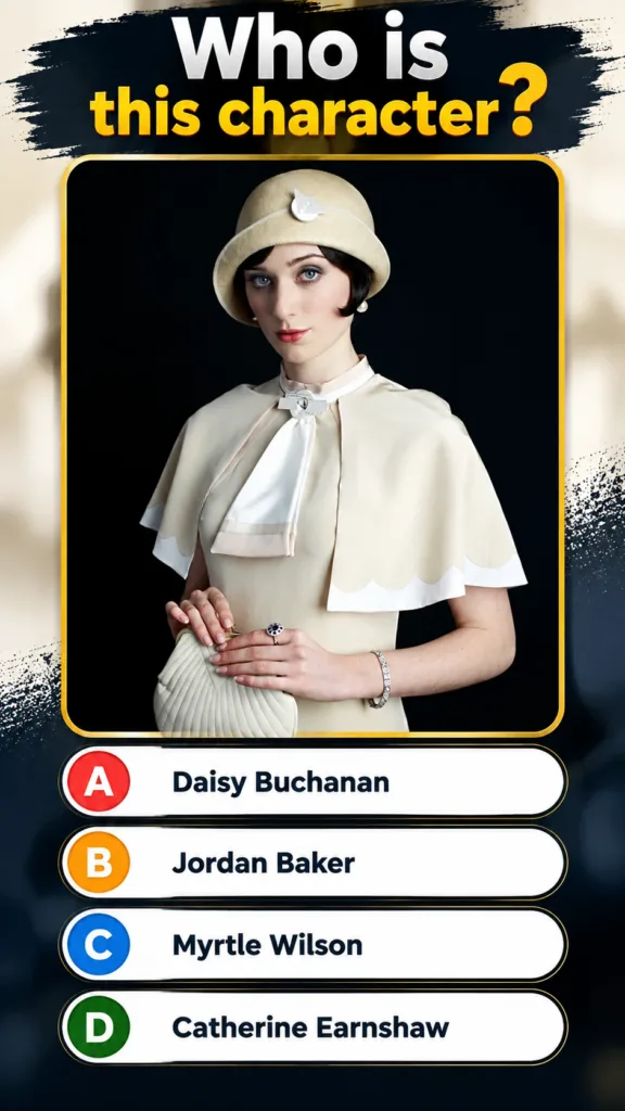 A woman dressed in 1920s fashion featuring a cloche hat and elegant dress with a poised and sophisticated demeanor simil
