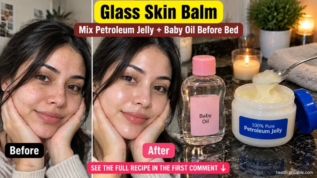 A split image showing a Before and After comparison of a woman s face The Before side shows natural skin and the After s