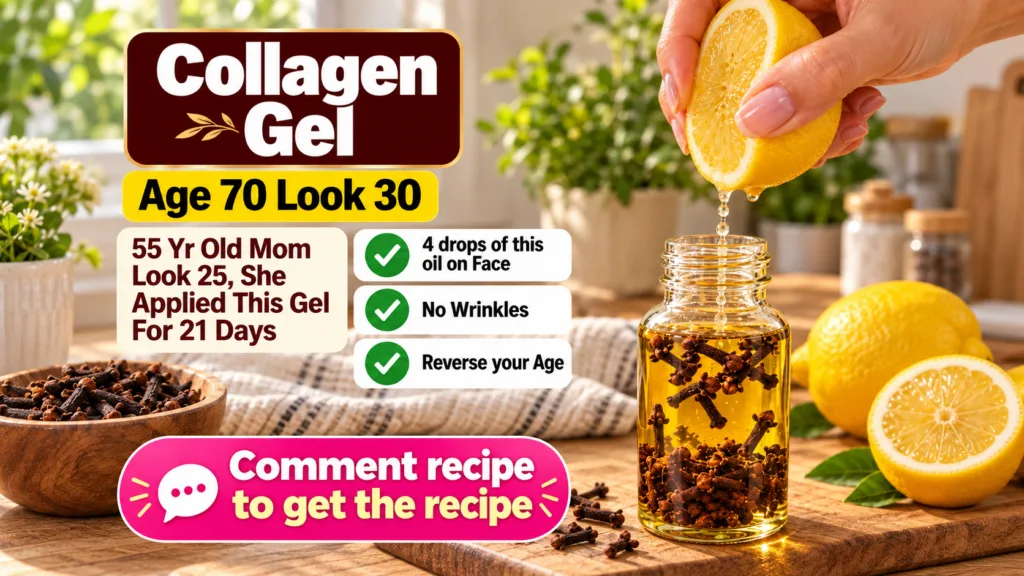 A hand squeezing a lemon half over a bottle of golden liquid and cloves