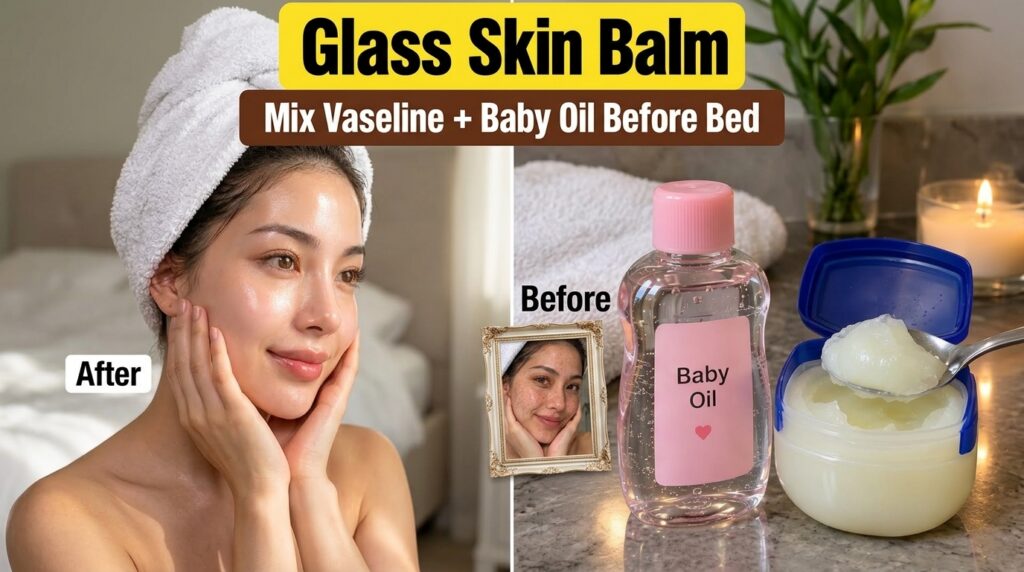 A vertical collage showcasing a Before and After skincare transformation Before shows a woman s face with freckles and A