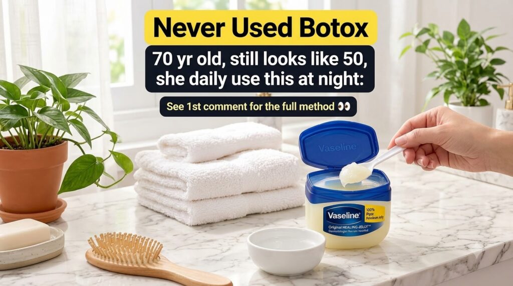 A person s hands holding a spoon with Vaseline scooped from an open tub positioned above a small white bowl The backgrou