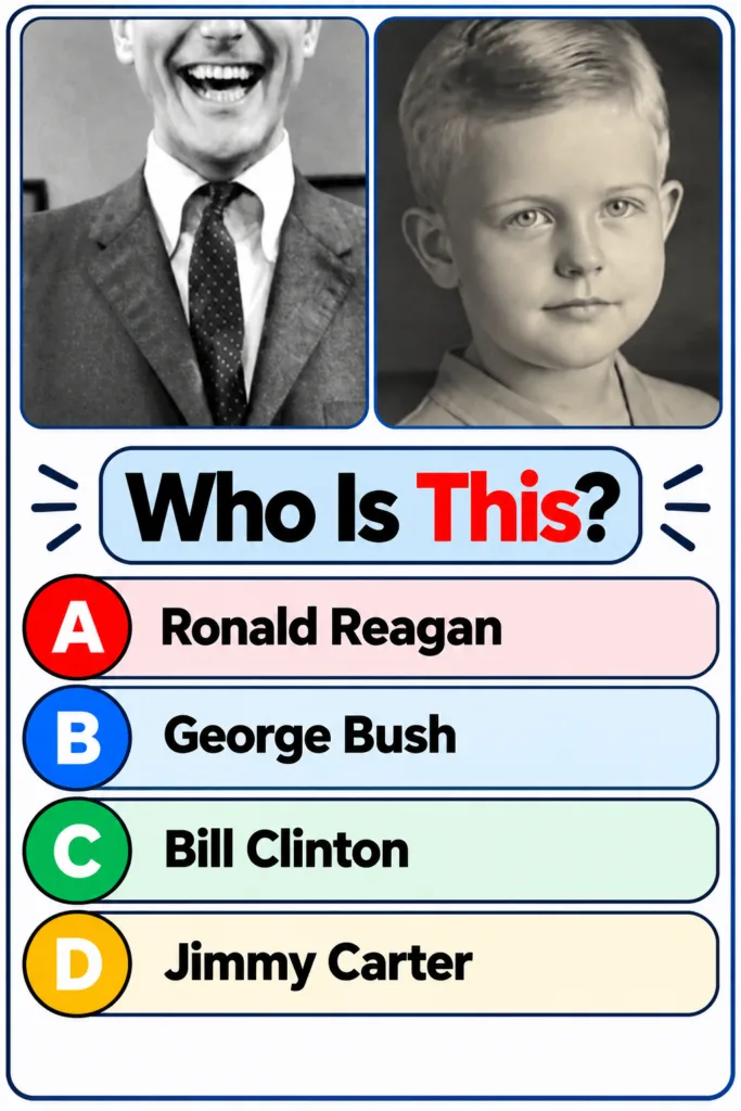 A black and white quiz image showing a young Kirk Douglas on the left and an older Kirk Douglas with his famous dimple o