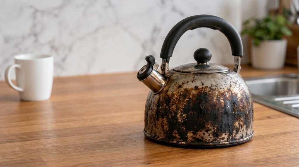 A sparkling clean kettle free of soot