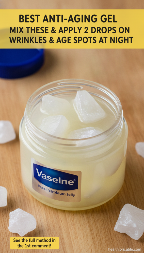 Ingredients for the DIY paste with petroleum jelly in a small bowl next to a piece of alum stone or alum powder