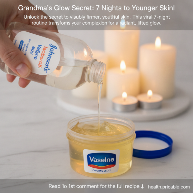 A small glass jar containing a creamy off-white mixture of Vaseline and baby oil with a small spoon resting in it The ba