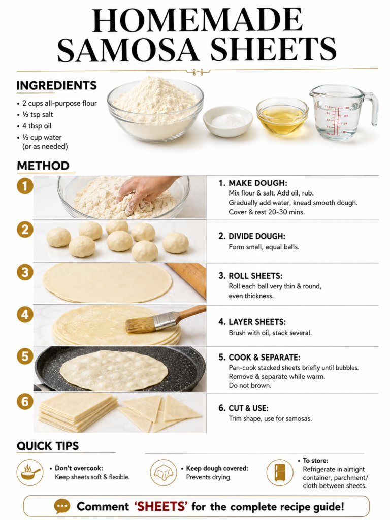 A top-down view of all the ingredients for samosa sheets laid out on a wooden table all-purpose flour salt a small bowl