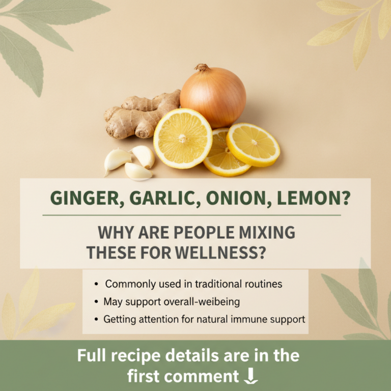 A vibrant close-up shot of the four key ingredients fresh ginger root a red onion several cloves of garlic and bright ye