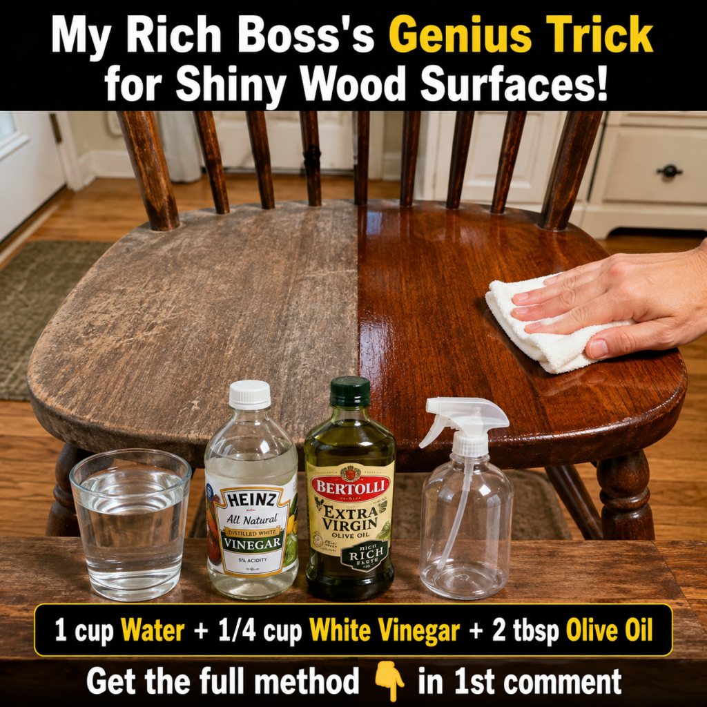 A clear spray bottle filled with a layered mixture of water white vinegar and a small amount of oil ready to be used as 