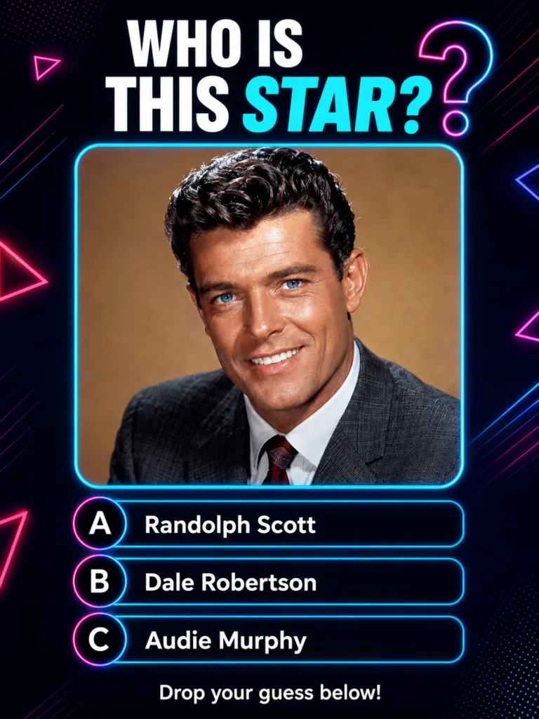 A portrait of Dale Robertson in his prime wearing a Western-style shirt or suit looking confident and rugged The image s