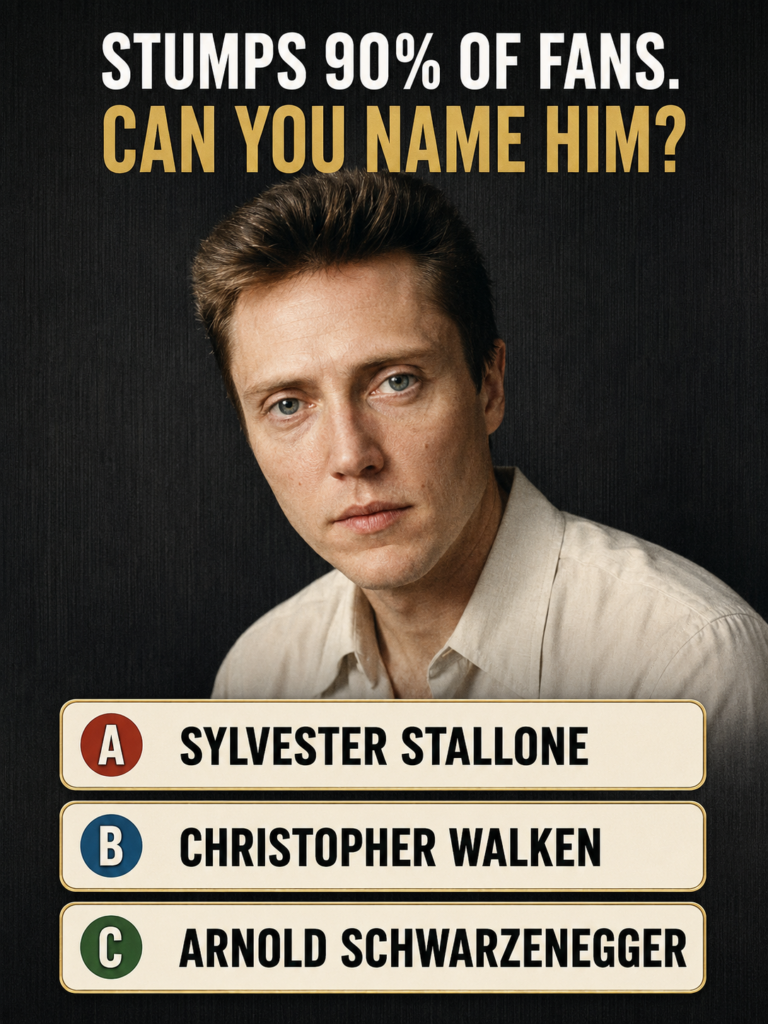 A black and white or color portrait of Christopher Walken from a film or publicity shot showing his distinctive facial f