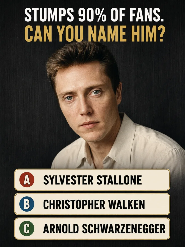 A black and white or color portrait of Christopher Walken from a film or publicity shot showing his distinctive facial f
