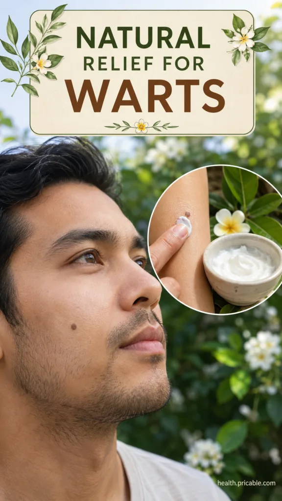 A close-up of a hand gently touching skin implying natural care and clear skin with a soft warm light