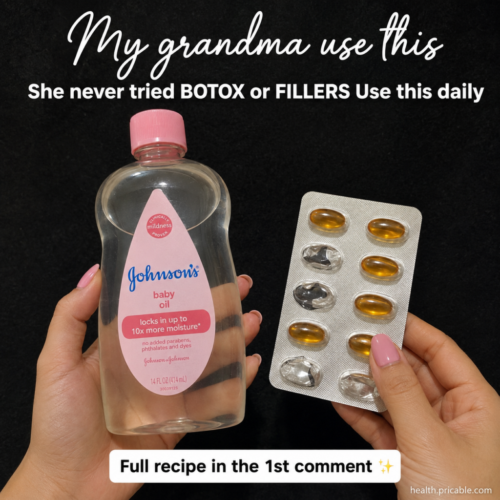 A serene image of a woman possibly a grandmother gently applying a natural oil to her face with a soft smile conveying a