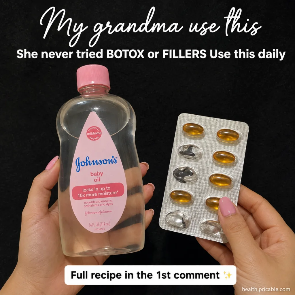 A serene image of a woman possibly a grandmother gently applying a natural oil to her face with a soft smile conveying a