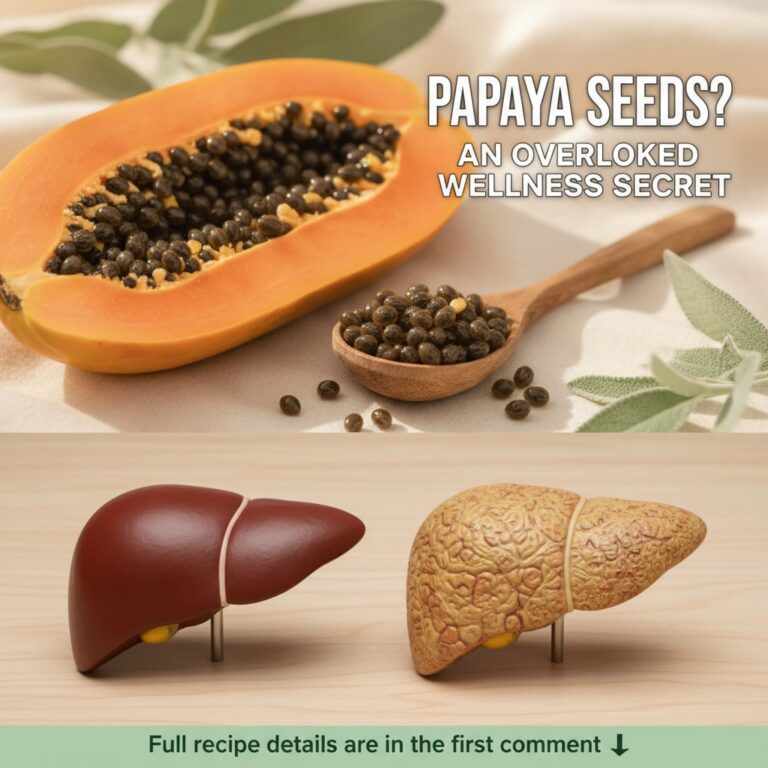 A vibrant papaya fruit cut open to reveal its black seeds next to a small bowl of dried papaya seeds suggesting a natura
