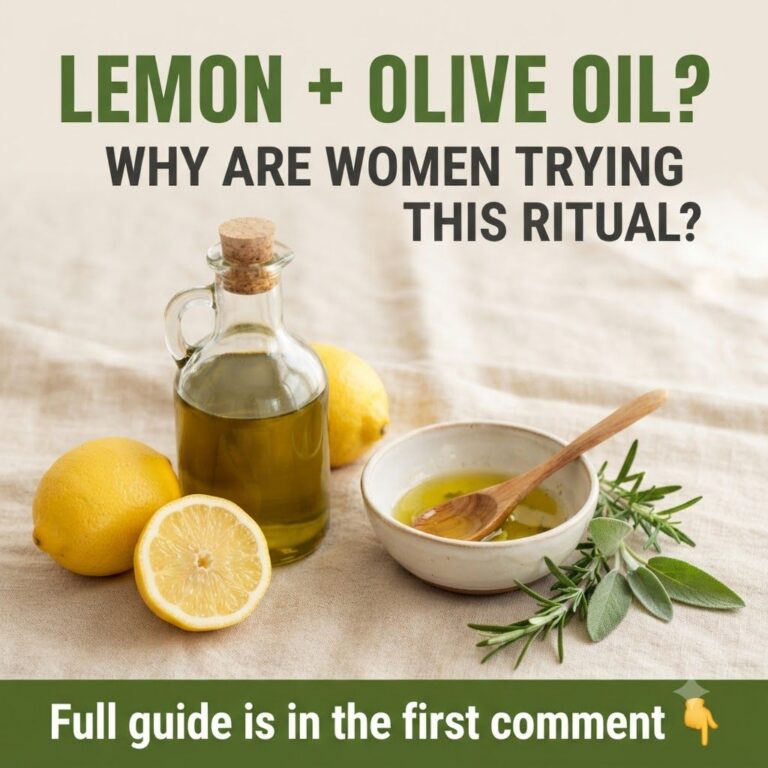 A serene morning scene featuring a glass of water with lemon slices a small bowl of olive oil and a bottle of olive oil 