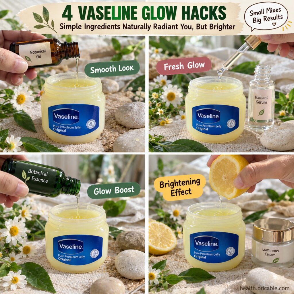 A close-up of a small glass jar containing a creamy homemade Vaseline mix There s a small spoon next to it and the backg