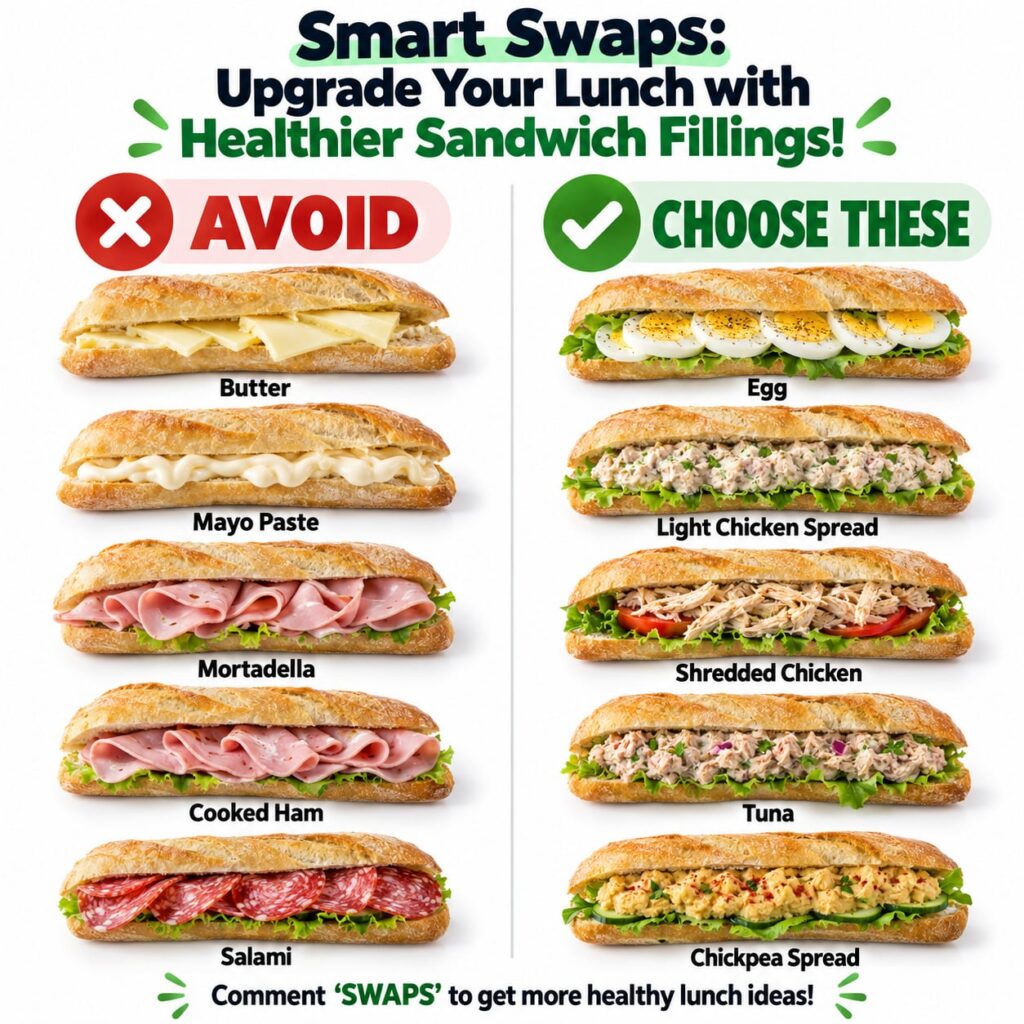 A visually unappetizing heavy sandwich with thick slices of processed deli meat excessive melted cheese and a dollop of 