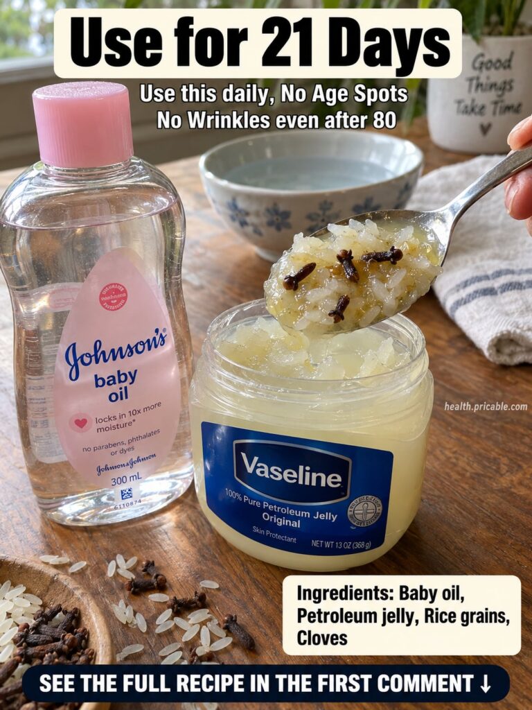 A woman gently mixing flaxseed meal and baby oil in a small glass bowl with a spoon on a rustic wooden surface Flaxseeds