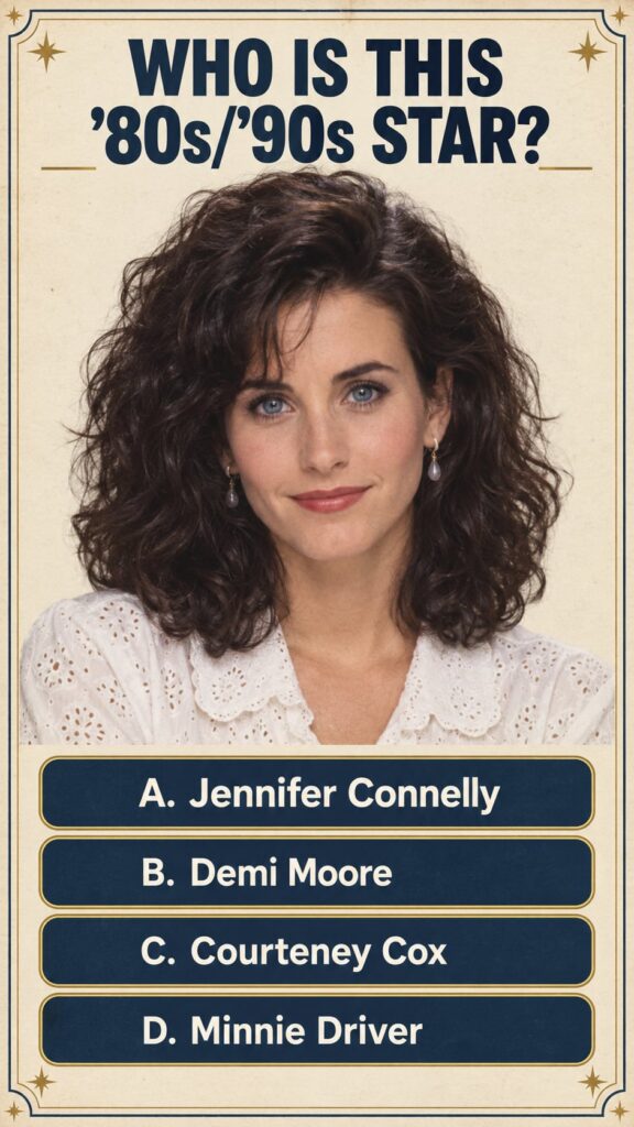 A youthful photo of Jennifer Connelly likely from the 1980s or early 1990s showcasing her distinctive features This woul