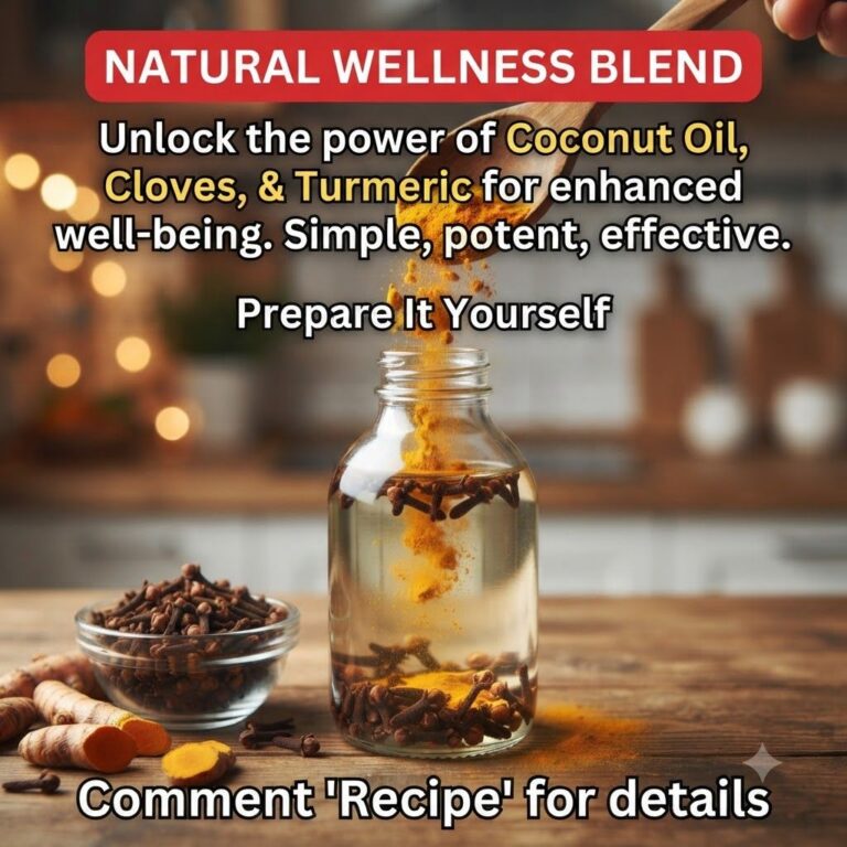 A beautiful overhead shot of a small bowl of solid coconut oil whole cloves scattered beside it and a spoonful of vibran