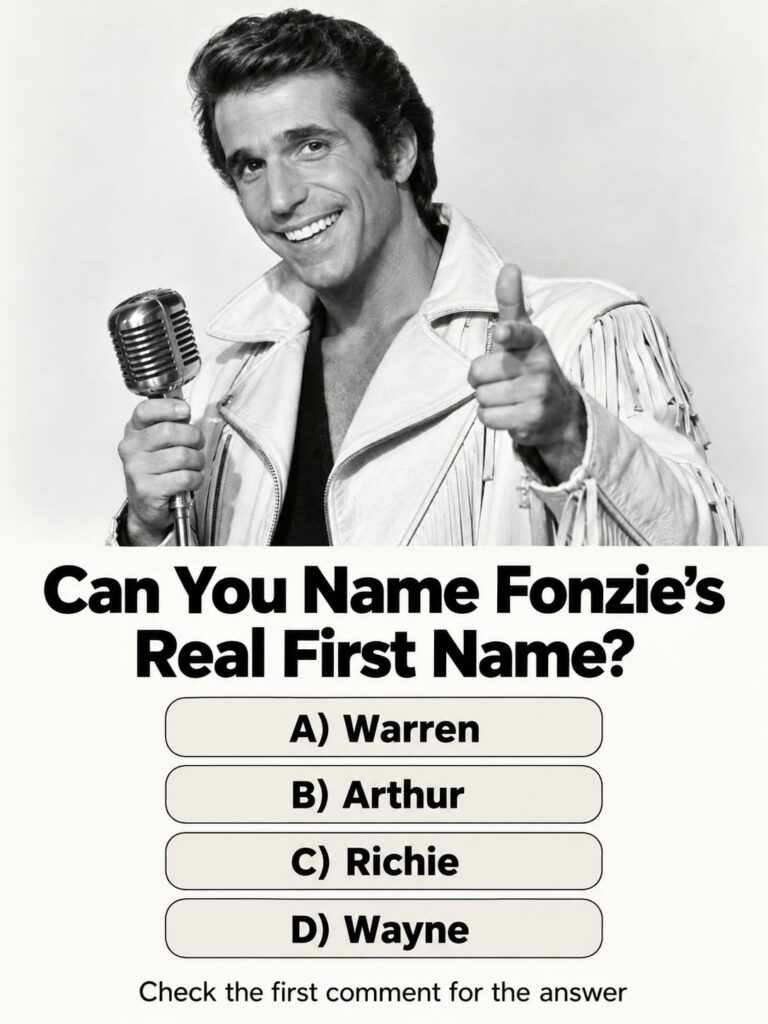 A quiz image asking 99 CAN T name Fonzie s real first name In the iconic 1970s TV show Happy Days what was Fonzie s firs