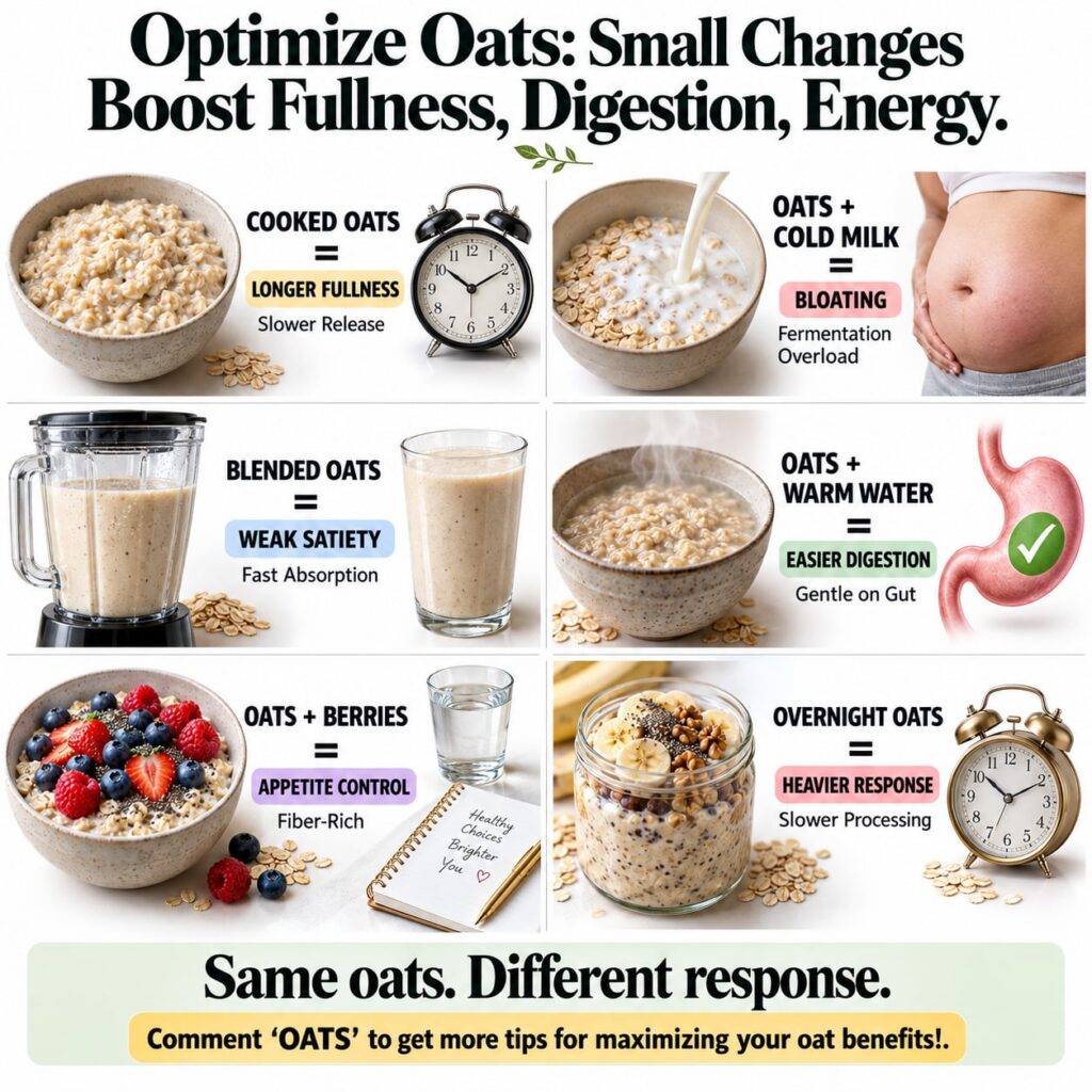 A vibrant bowl of oatmeal with various toppings like fresh berries nuts and chia seeds visually representing a healthy a