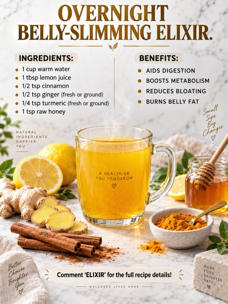 A glass of an overnight belly-slimming elixir with lemon ginger cucumber and mint next to a bed with a gentle soft light