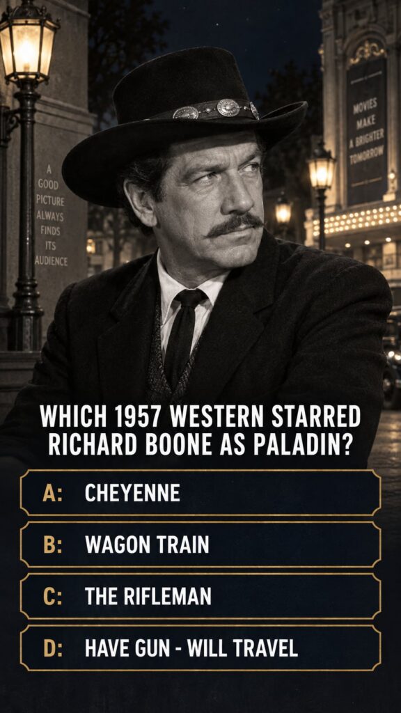 Promotional image for the classic TV Western series Have Gun Will Travel featuring Richard Boone as Paladin in his signa