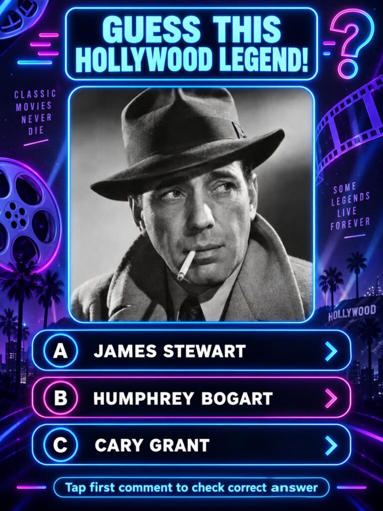 A black and white portrait of Humphrey Bogart looking cool and intense in a trench coat and fedora reminiscent of his ic
