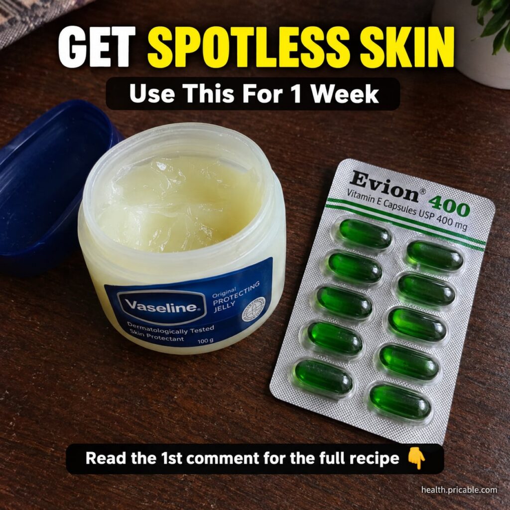 A close-up of a small glass jar containing the freshly mixed Vaseline balm with aloe vera and vitamin E showcasing its s
