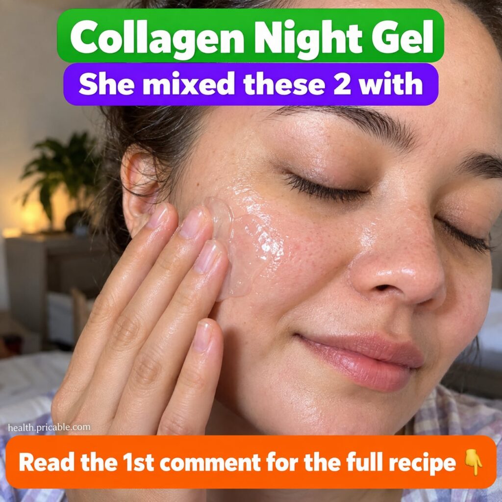A small clear glass jar of light green or clear homemade night gel with a subtle glow placed on a clean vanity with a fe